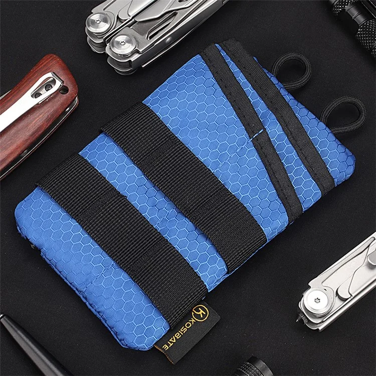 KOSIBATE H268 Pochette de taille avec bandoulière en toile Oxford, porte-cartes, sac de téléphone pour sport en plein air - Bleu fluo