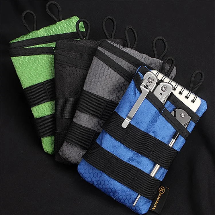 KOSIBATE H268 Pochette de taille avec bandoulière en toile Oxford, porte-cartes, sac de téléphone pour sport en plein air - Bleu fluo