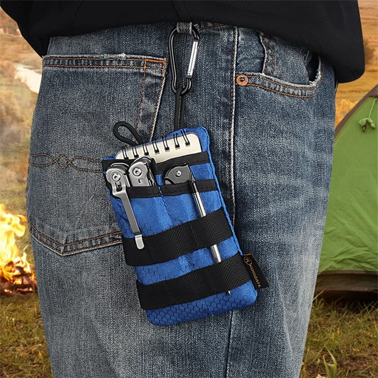 KOSIBATE H268 Pochette de taille avec bandoulière en toile Oxford, porte-cartes, sac de téléphone pour sport en plein air - Bleu fluo