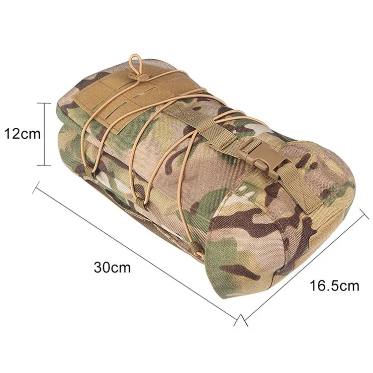 Sac de Rangement Tactique Outdoor 1000D en Tissu Oxford Recyclable - Sac de Sport Tactique pour la Taille - Camouflage Brun