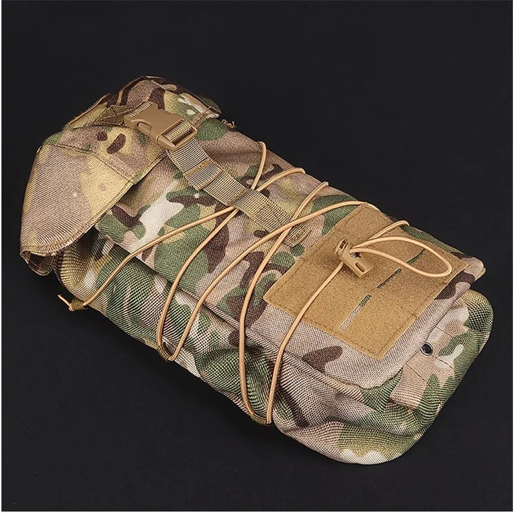 Sac de Rangement Tactique Outdoor 1000D en Tissu Oxford Recyclable - Sac de Sport Tactique pour la Taille - Camouflage Brun