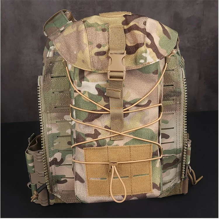 Sac de Rangement Tactique Outdoor 1000D en Tissu Oxford Recyclable - Sac de Sport Tactique pour la Taille - Camouflage Brun