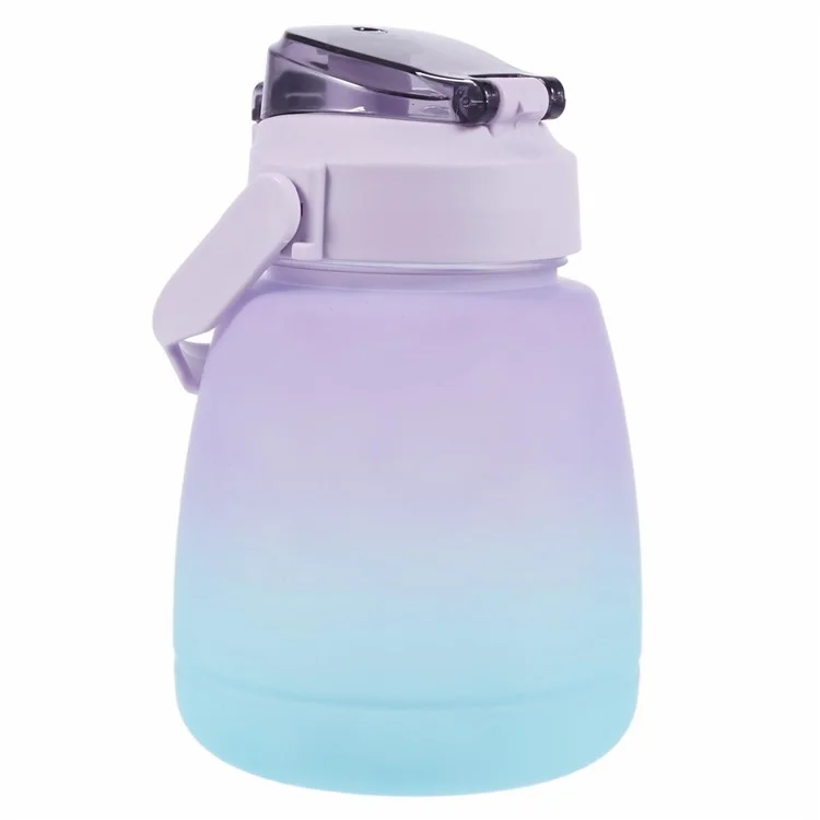 1300 ml Grande Garrafa de Água Silicone+pp+copo de Bebida Com Palha (sem Bpa, Sem Certificação Fda) - Gradiente Roxo