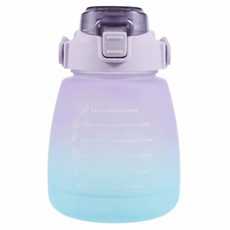 1300 ml Grande Garrafa de Água Silicone+pp+copo de Bebida Com Palha (sem Bpa, Sem Certificação Fda) - Gradiente Roxo