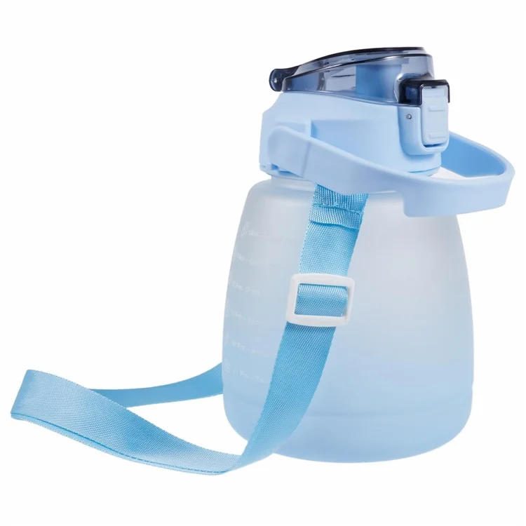 1300ML Silicone+PP+PC Drinking Cup Camping Cycling Water Bottle with Straw (BPA-Free, NO FDA Certified) - Blue