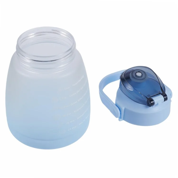 1300ML Silicone+PP+PC Drinking Cup Camping Cycling Water Bottle with Straw (BPA-Free, NO FDA Certified) - Blue