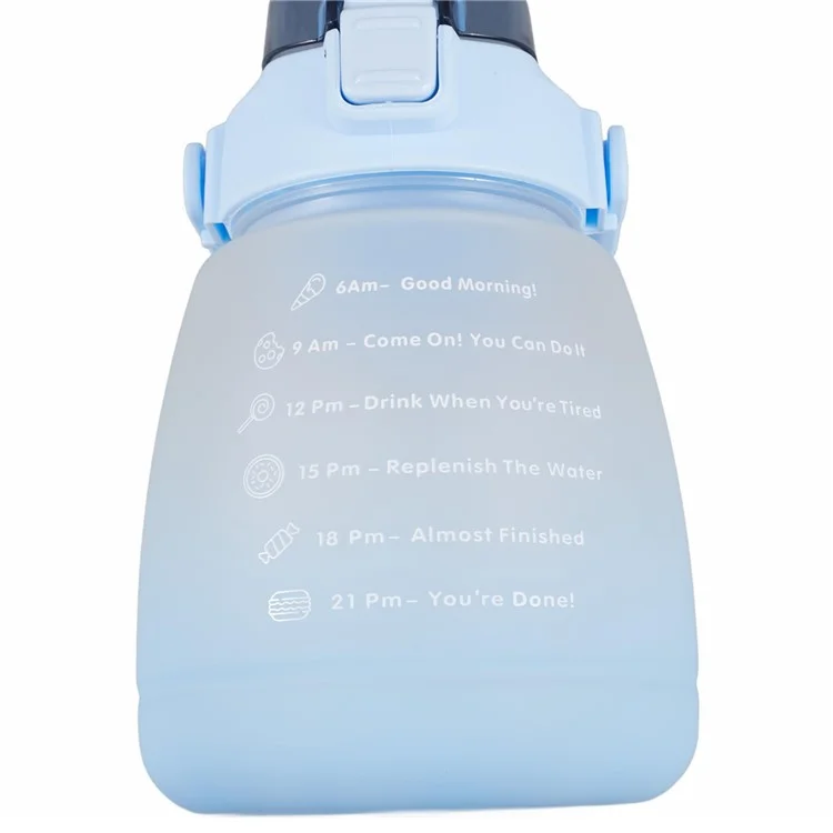 1300ML Silicone+PP+PC Drinking Cup Camping Cycling Water Bottle with Straw (BPA-Free, NO FDA Certified) - Blue