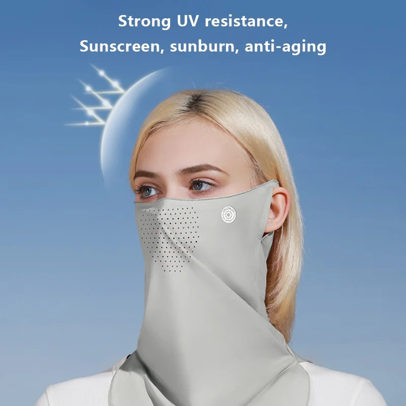 GOLOVEJOY XTJ128 Summer Hanging Ear Sunproof Mask Scarf Breathable Cooling Face Neck Cover - Dark Grey