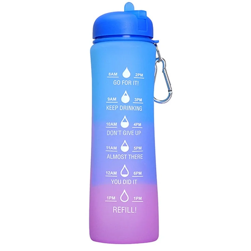 600ML Collapsible Water Bottle Silicone Drinking Cup for Camping Travel (BPA-Free, NO FDA Certified) - Blue