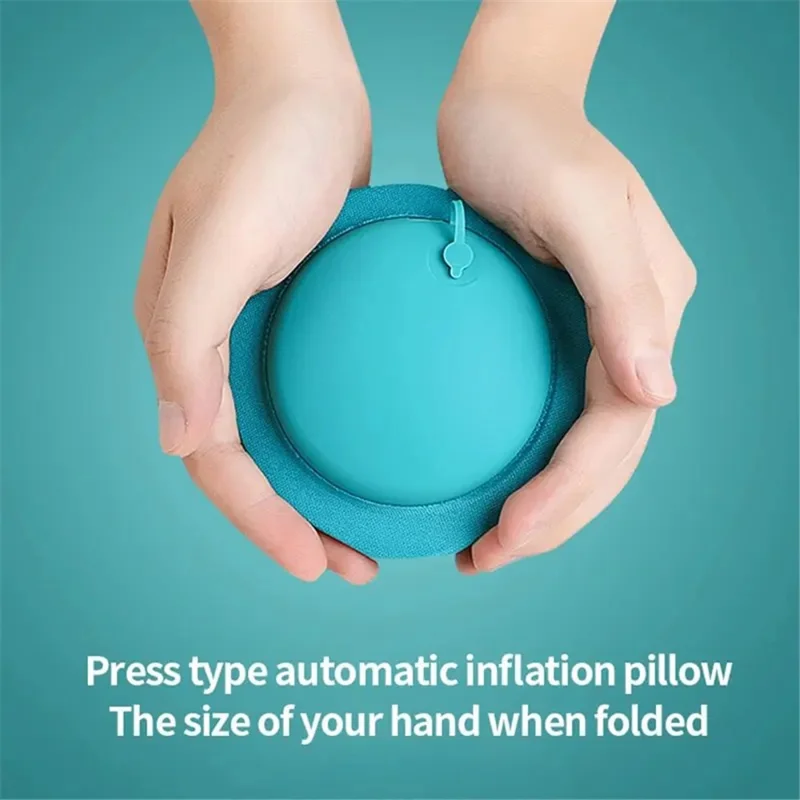 Press Inflation Milk Silk Pillow Portable Camping Travel Rectangle Waist Cushion Sleep Air Pillow - Grey