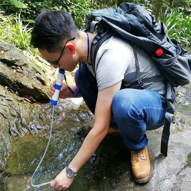 Фильтр для воды на 1000 литров, устройство для очистки воды, фильтрация воды для экстренных наборов - темно-синий+белый