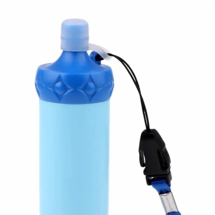 1000L Water Filtre Paille Dispositif de Purification de L'eau Portable Filtration en Eau Portielle Survie Pour Les Kits D'urgence - Bleu Foncé + Blanc