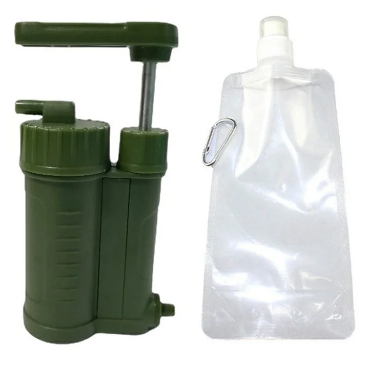 QJ-A7 Emergency Survival Water Filter Outdoor Water Purifier + 480ml Water Pack (No FDA, BPA Free)