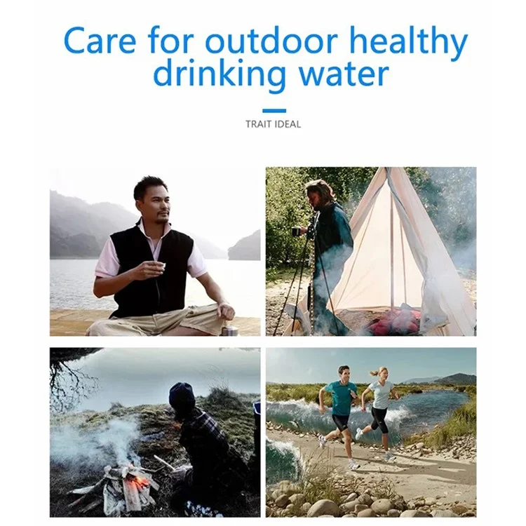 QJ-A7 Emergency Survival Water Filter Outdoor Water Purifier + 480ml Water Pack (No FDA, BPA Free)