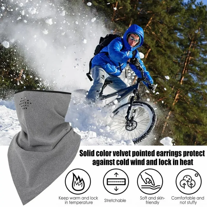 ZRCE PA03 Maschera Antivento Invernale per Ciclismo - Collo Tubolare Triangolare Appeso all'Orecchio - PA03-5 / Cammello