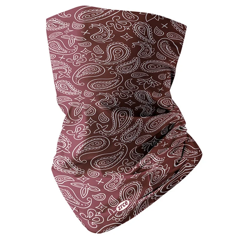 ZRCE YD Outdoor Cycling Face Face Mask Patrón de Paisley Seda de Seda Con Bufanda de Cuello Anti-uv - YD-1125