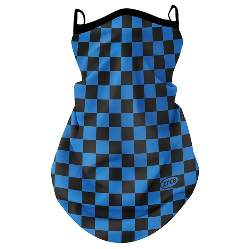 ZRCE GE Checker Pattern Summer Cycling Face Mask Anti-UV Neck Gaiter with Ear Loop - GE-514