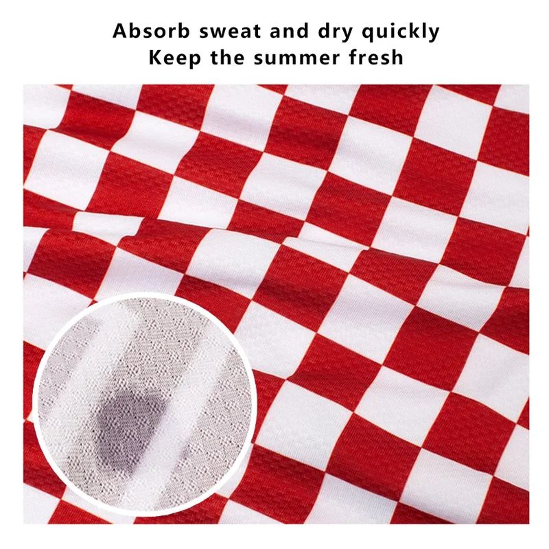 ZRCE GE Checker Pattern Summer Cycling Face Mask Anti-UV Neck Gaiter with Ear Loop - GE-514
