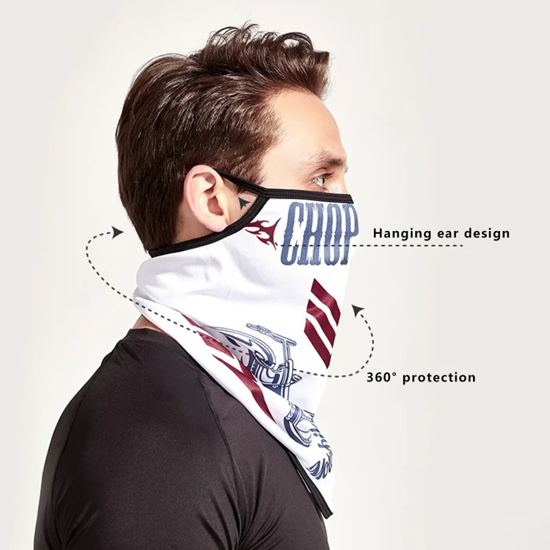 ZRCE GE Checker Pattern Summer Cycling Face Mask Anti-UV Neck Gaiter with Ear Loop - GE-514