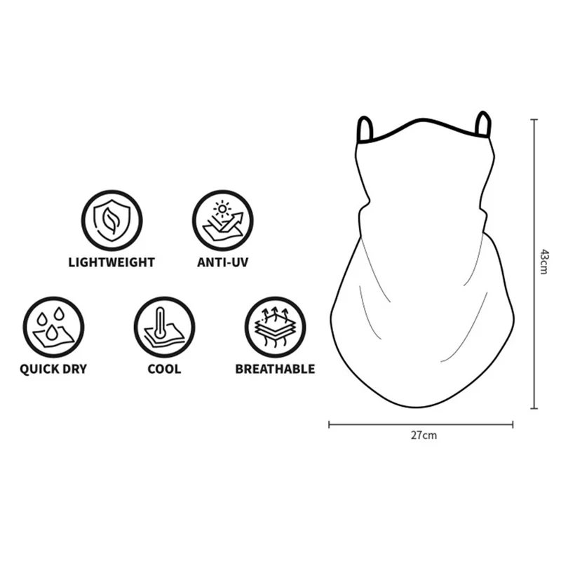 ZRCE GE Checker Pattern Summer Cycling Face Mask Anti-UV Neck Gaiter with Ear Loop - GE-514