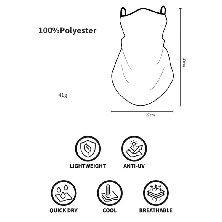 ZRCE GE Outdoor Sonnenschutz-Maske Schal Ohraufhängung Motorrad Anti-UV-Gesichts- und Nackenabdeckung - GE-519