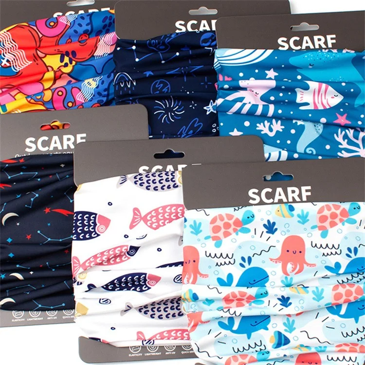 ZRCE UPF50+ Children Outdoor Cycling Face Mask Colorful Pattern Neck Gaiter - YF-1001
