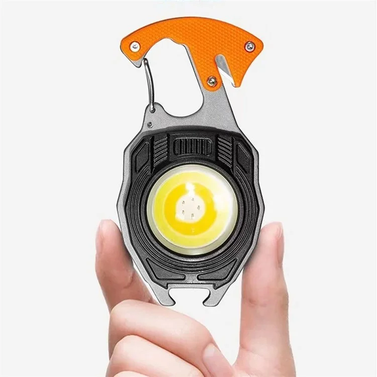 W5147 Multi-function Cigarette Lighter Outdoor Emergency Light Bottle Opener Whistle - Orange