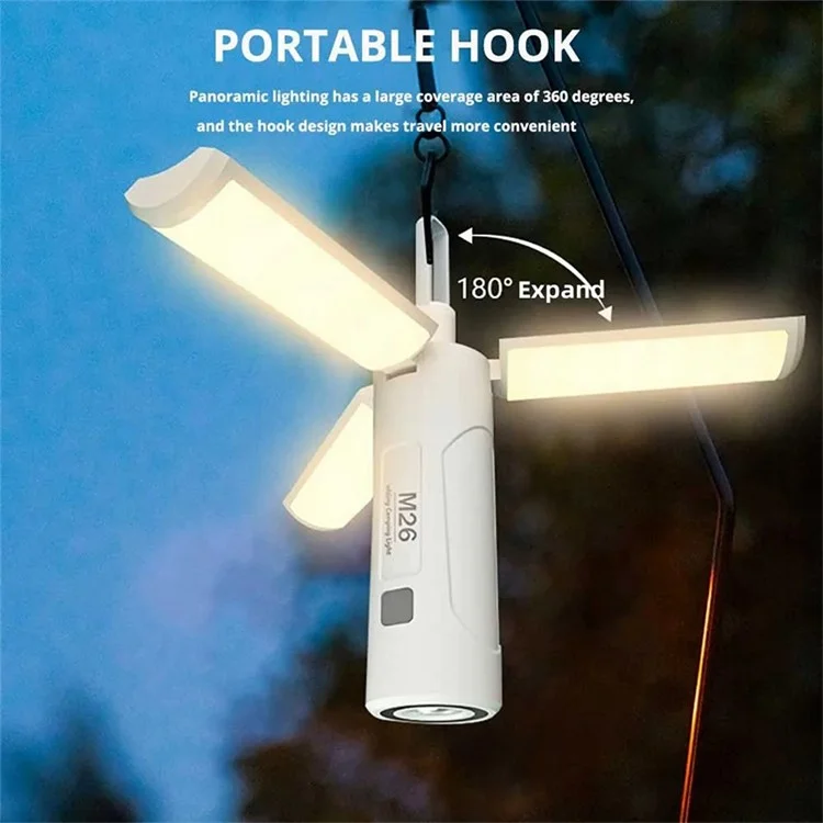 M26 3500mAh LED Hanging Tent Lamp Powerful Flashlight Emergency Light for Home Power Failure