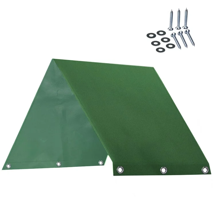 Outdoor Swingset Shade Kids Playground Roof Canopy Waterproof Cover Sunshade with Screws - Green