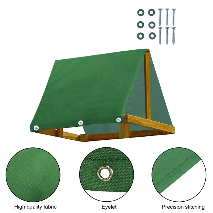 Outdoor Swingset Shade Kids Playground Roof Canopy Waterproof Cover Sunshade with Screws - Green