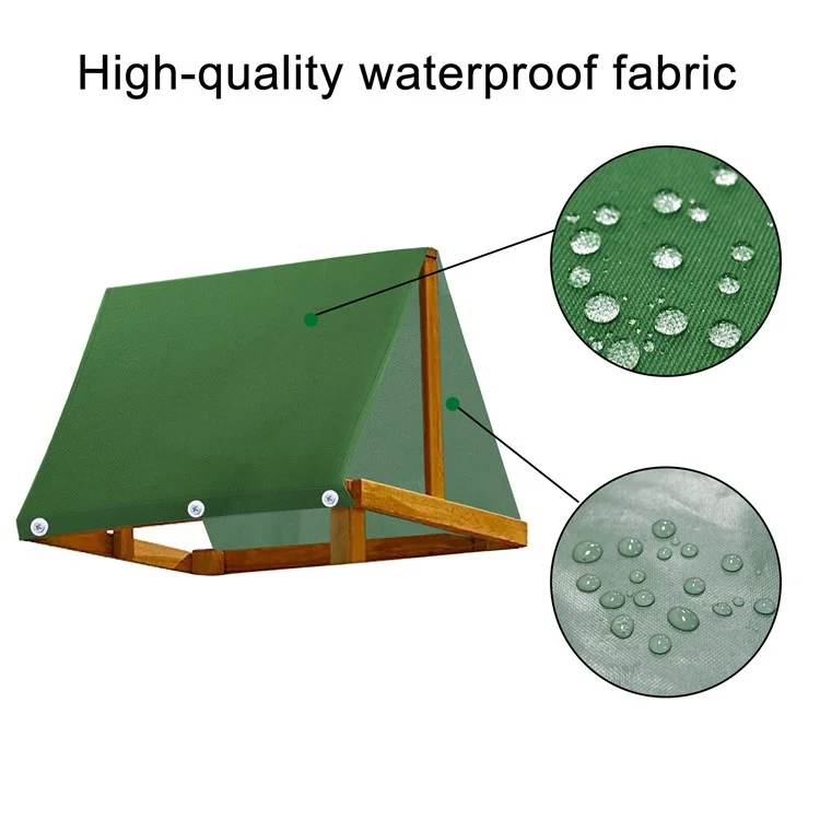 Outdoor Swingset Shade Kids Playground Roof Canopy Waterproof Cover Sunshade with Screws - Green