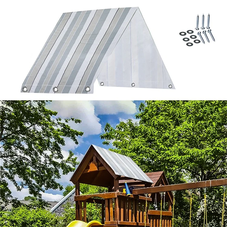 Outdoor Swingset Shade Kids Playground Roof Canopy Waterproof Cover Sunshade with Screws - Stripe