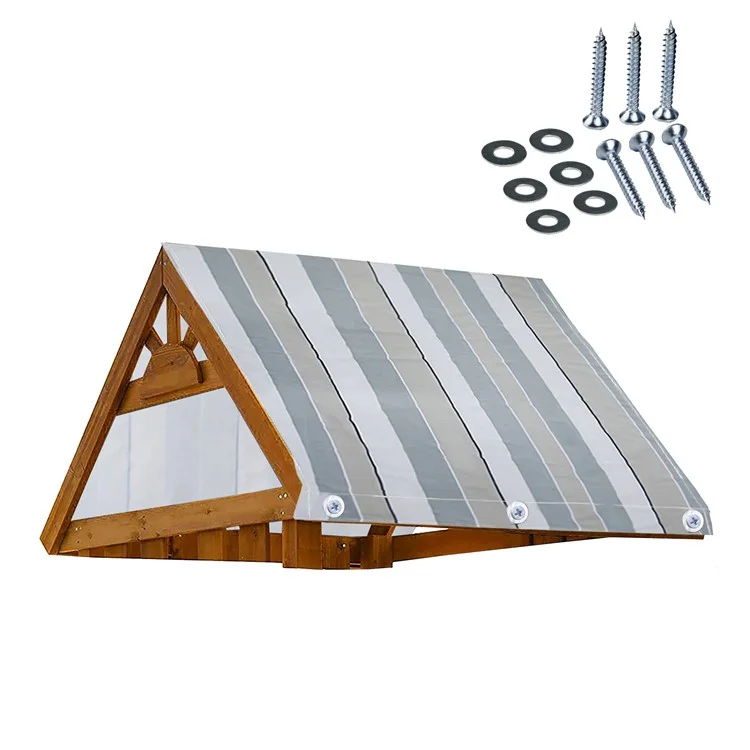 Outdoor Swingset Shade Kids Playground Roof Canopy Waterproof Cover Sunshade with Screws - Stripe