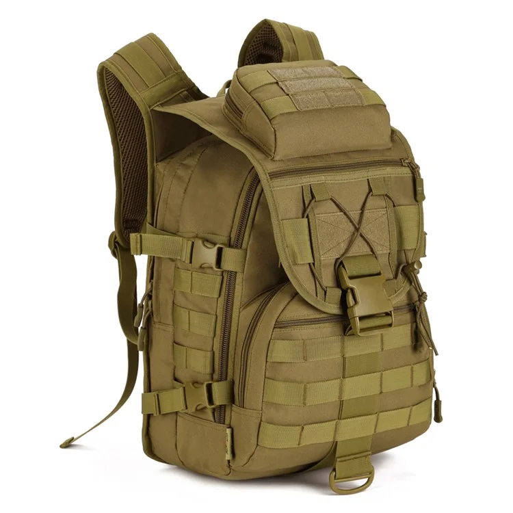 PROTECTOR PLUS S413-40L X7 Tactical Shoulder Bag Mochila à Prova d'água em Nylon para Uso Externo - Marrom Coyote