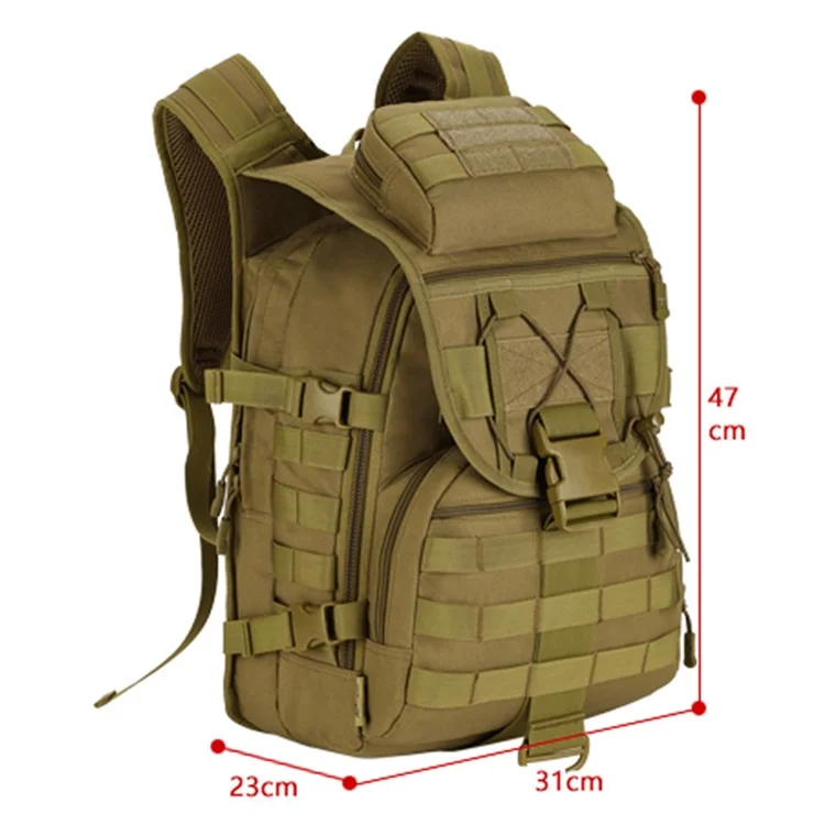 PROTECTOR PLUS S413-40L X7 Tactical Shoulder Bag Mochila à Prova d'água em Nylon para Uso Externo - Marrom Coyote