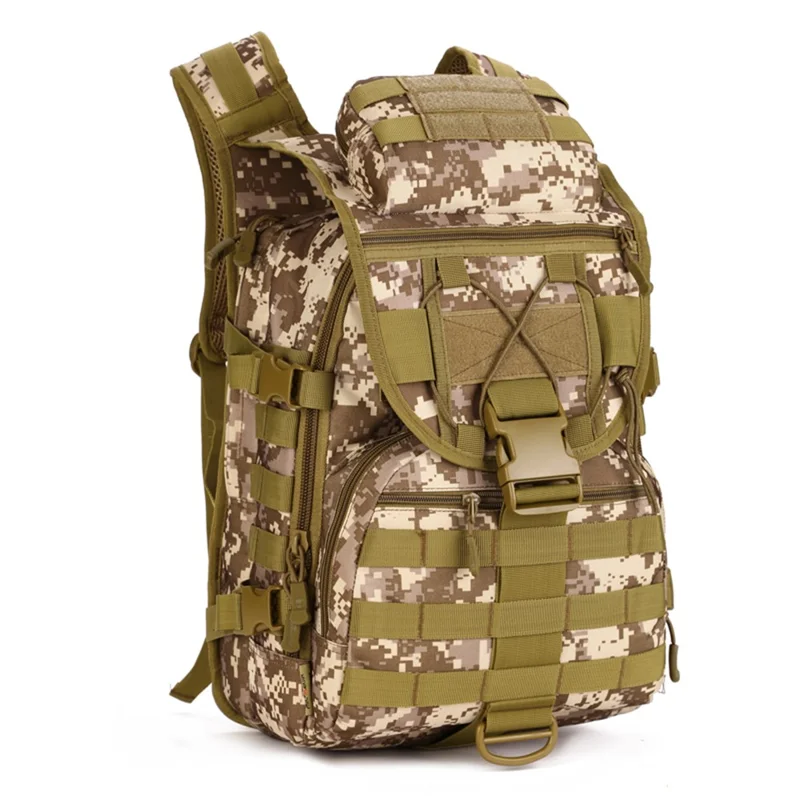 PROTECTOR PLUS S413-40L X7 Tactical Shoulder Bag Waterproof Nylon Outdoor MOLLE Backpack - Desert Digital