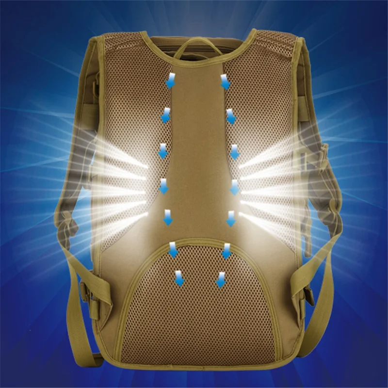 PROTECTOR PLUS S413-40L X7 Tactical Shoulder Bag Waterproof Nylon Outdoor MOLLE Backpack - Desert Digital