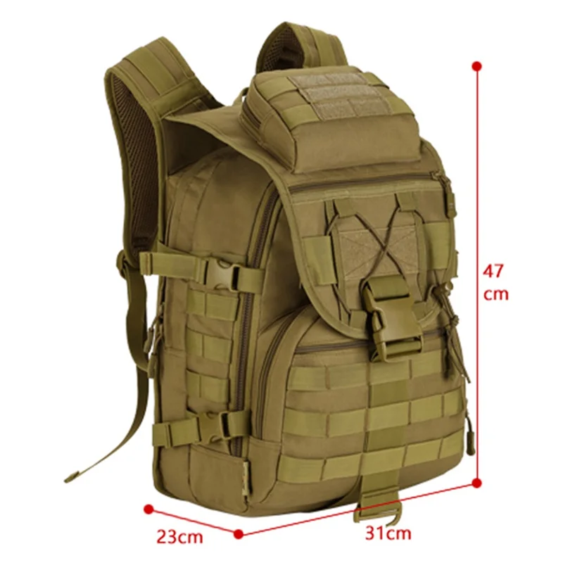 PROTECTOR PLUS S413-40L X7 Tactical Shoulder Bag Waterproof Nylon Outdoor MOLLE Backpack - Desert Digital