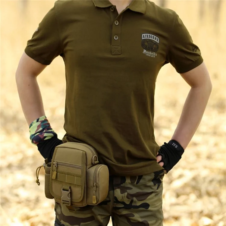 PROTECTOR PLUS Y117 Cycling Waist Bag Water Bottle Holder Tactical Fanny Pack - Coyote Brown