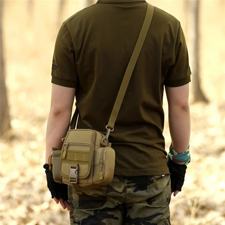 PROTECTOR PLUS Y117 Cycling Waist Bag Water Bottle Holder Tactical Fanny Pack - Coyote Brown