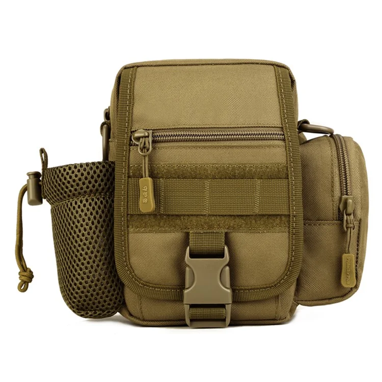 PROTECTOR PLUS Y117 Cycling Waist Bag Water Bottle Holder Tactical Fanny Pack - Coyote Brown