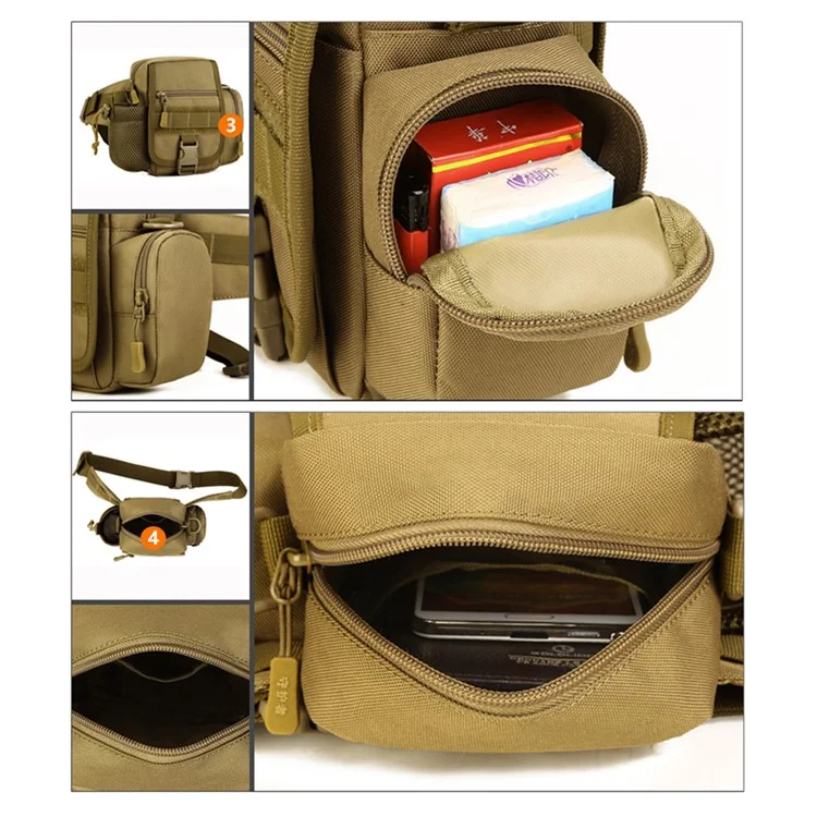 PROTECTOR PLUS Y117 Cycling Waist Bag Water Bottle Holder Tactical Fanny Pack - Coyote Brown