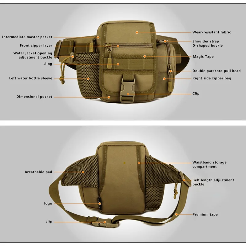 PROTECTOR PLUS Y117 Cycling Waist Bag Water Bottle Holder Tactical Fanny Pack - Jungle Digital