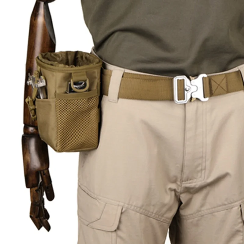PROTECTOR PLUS A034 600D Fabric Waterproof Slingshot Bag Paintballs Storage Waist Bag - Marron