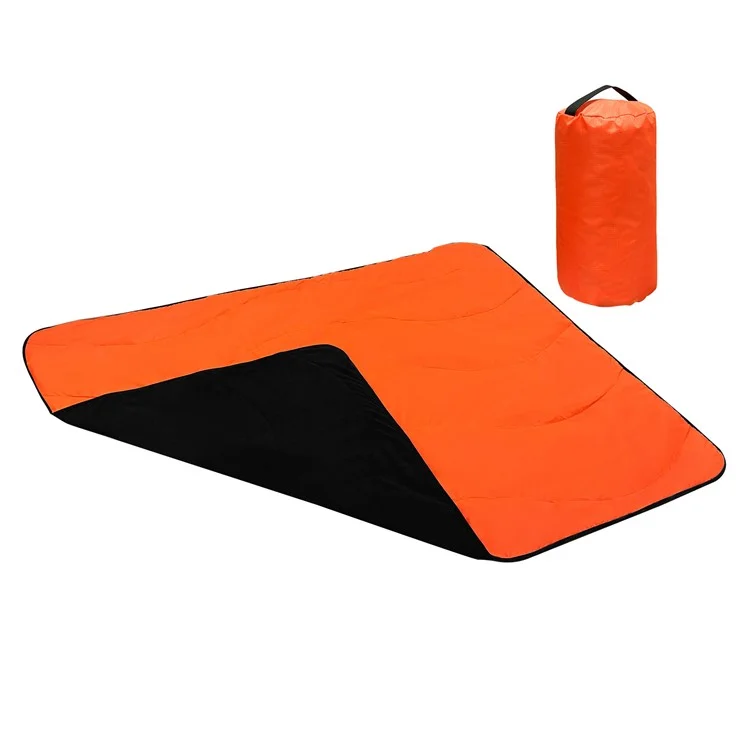 Большое толстое кемпинговое одеяло с сумкой для хранения Outdoor Warm Blanket for Camping Travel Black+Orange