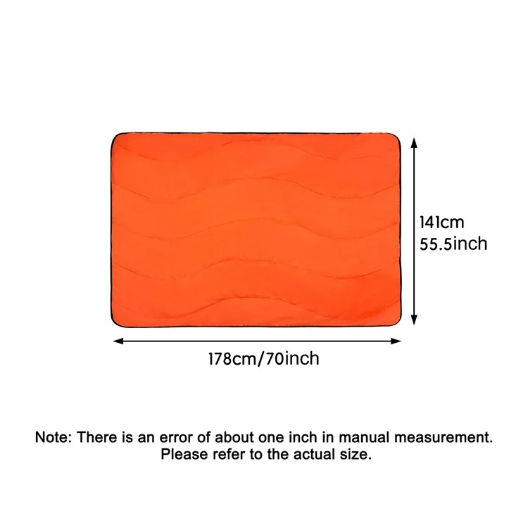 Большое толстое кемпинговое одеяло с сумкой для хранения Outdoor Warm Blanket for Camping Travel Black+Orange