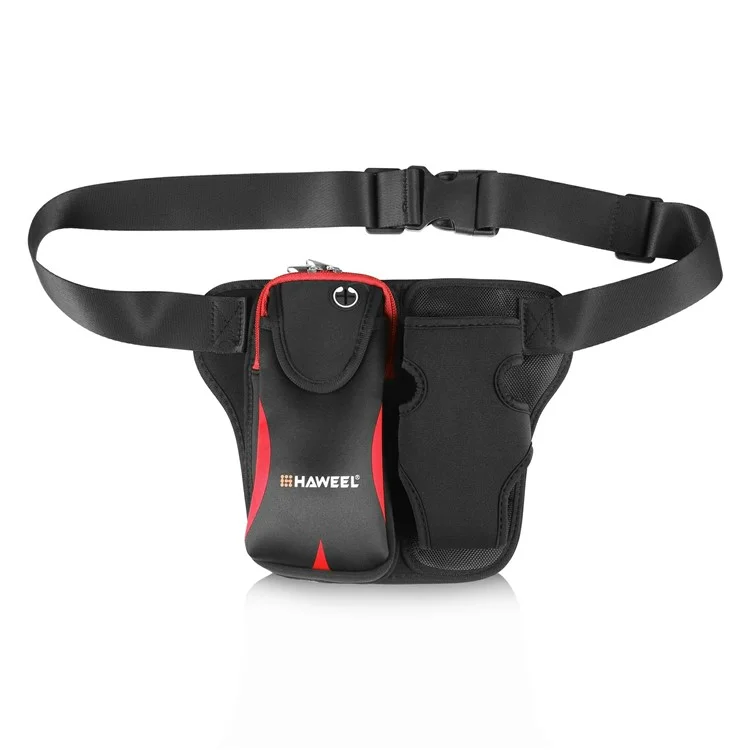 HAWEEL HWL2139 Elastic Running Waist Bag Fanny Pack for Phones Bottles - Red