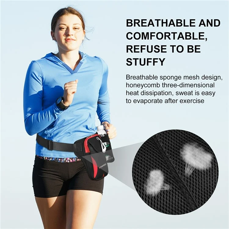 HAWEEL HWL2139 Elastic Running Waist Bag Fanny Pack for Phones Bottles - Red