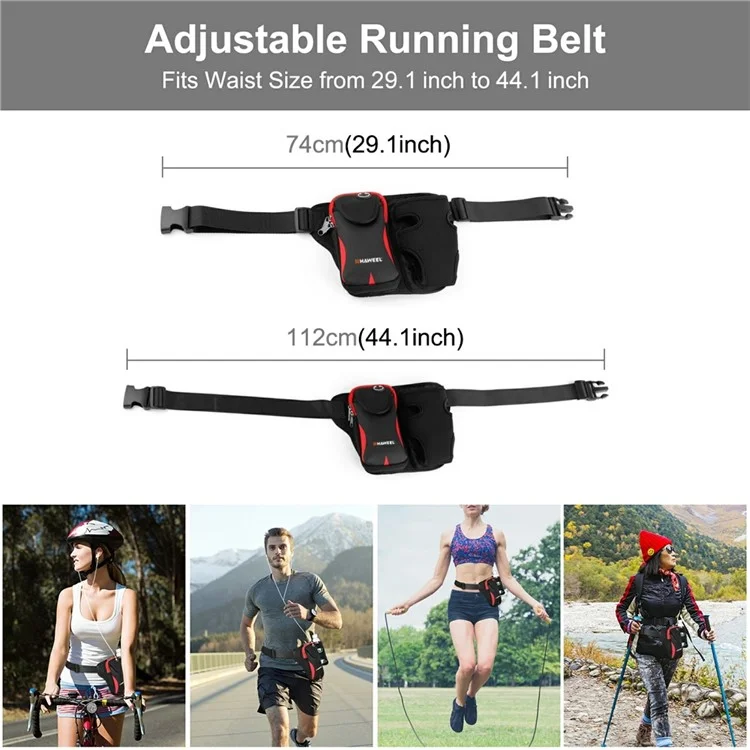 HAWEEL HWL2139 Elastic Running Waist Bag Fanny Pack for Phones Bottles - Red