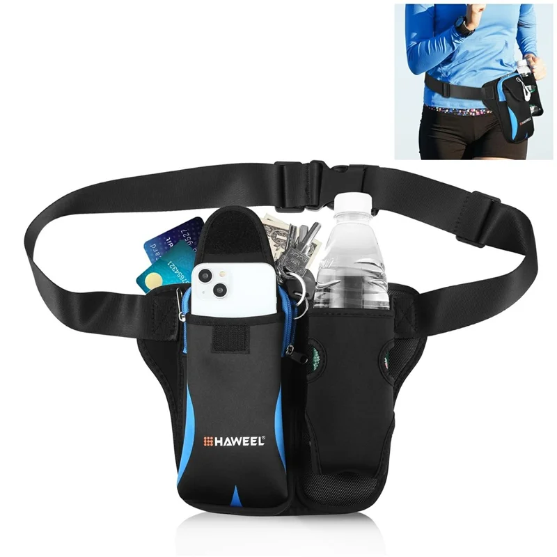 HAWEEL HWL2139 Elastic Running Waist Bag Fanny Pack for Phones Bottles - Blue